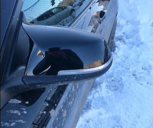 Glossy Black Side mirror cover for BMW F10 F11 F18 F07 F12 F13 F06 F01 F02 LCI - Picture 9 of 11