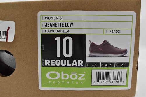 Oboz Footwear Womens Size 10 Jeanette Low Dahlia Suede Hiking Shoes Sneakers - Picture 12 of 12