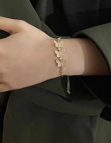 Rhinestone & Butterfly Decor Bracelet - Picture 2 of 5