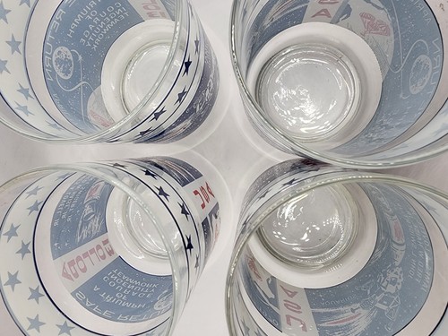 Set of 4 (USA) Apollo 13 4" Glass Set-"Safe Return"- April 17, 1970- Lovell NASA - Picture 3 of 3