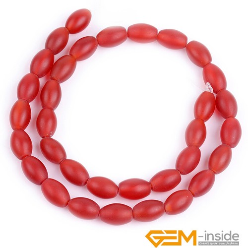 Natural Red Agate Gemstone Oval Rondelle Matte Spacer Beads Jewelry Making 15" - Picture 29 of 55