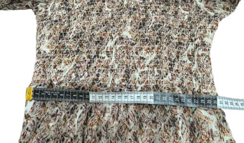 Beautiful Witchery Midi Dress With Brown Tones Pattern-Ruched-Cute-Work-Formal-6 - Picture 12 of 16
