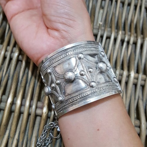 Vintage 925 Sterling Silber Armband, großer Gladiator Armreif, 7" Handgelenk, schwer  - Bild 1 von 6