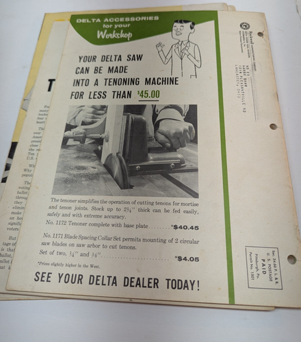 Lot Of 5 The Deltagram Magazine 1960s Rockwell Woodworking Projects Vintage PB - Picture 24 of 24