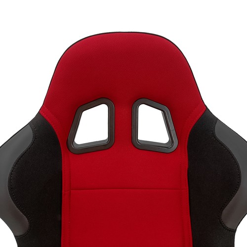 Asientos de coche de carreras estilo Recaro izquierdo/derecho de tela roja negra/cuero PVC - Imagen 5 de 8