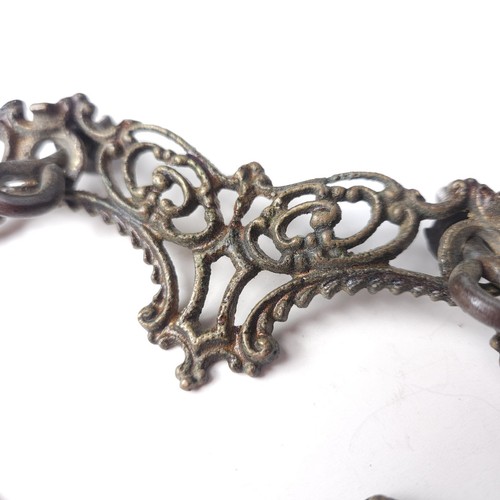 2 Drawer Pulls Antique Brass Filigree Victorian Ornate Hardware Fancy - Picture 5 of 7