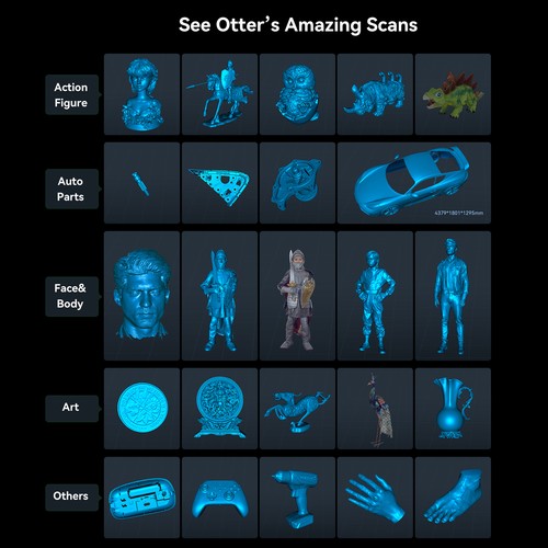 Creality CR-Scan Otter 3D Scanner 10-2000mm Range with Anti-Shake Tracking P4M8 - Picture 9 of 12