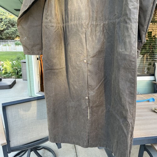 Kakadu Traders Australia Mens Brown Waxed Cotton Duster Coat Size M Medium - Picture 15 of 22