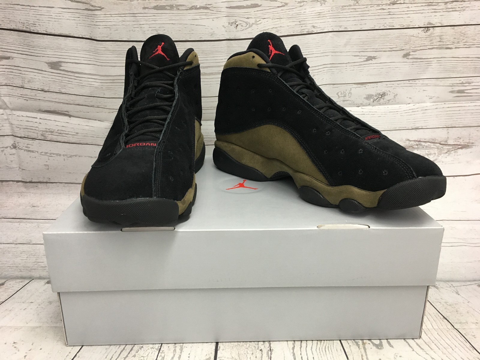 NIKE AIR JORDAN 13 RETRO 414571-006 BLACK/GYM RED-LIGHT OLIVE U.S SZ 12 MEN'S- NIKE AIR JORDAN 13 RETRO 414571-006 BLACK/GYM RED-LIGHT OLIVE U.S SZ 12 MEN'S-