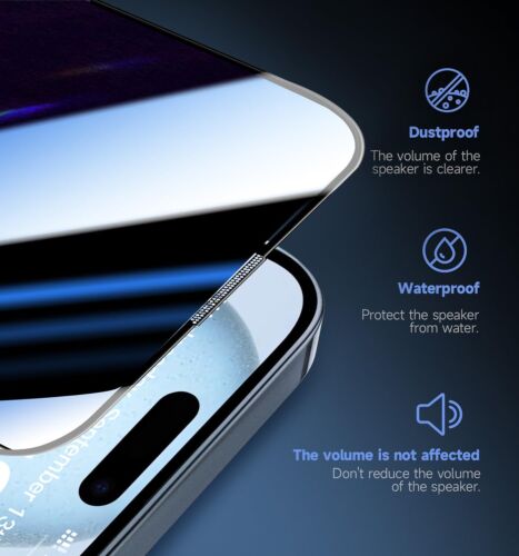 4-Pack Premium Privacy Screen Protector Anti-Spy for iPhone 13 14 15 16 Pro Max - Picture 4 of 7