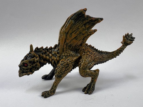 Dragon Toy Realistic Red Eyes Y2K Figure  PVC Plastic 4.5" Long VINTAGE - Picture 1 of 6