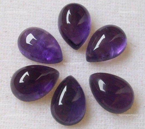 Natural African Purple Amethyst Gemstone Jewelry Supply Pear Cabochon 3X5MM - Picture 7 of 7