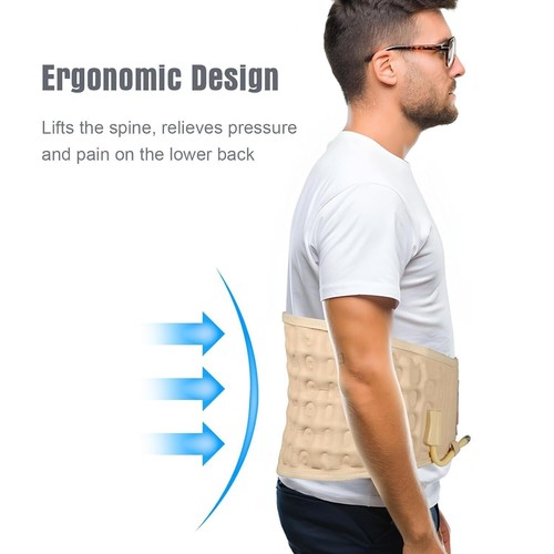 Spinal Air Traction Back Belt Decompression Lumbar Waist Heating Brace Support - Picture 7 of 17