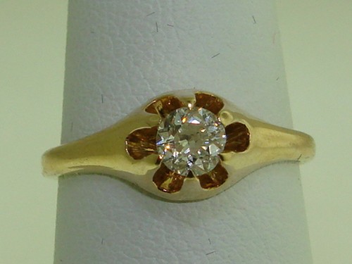 VINTAGE 14K SOLID GOLD APPROX. 1/4 CTW BRILLIANT DIAMOND RING! SZ 4.75 - Picture 10 of 11
