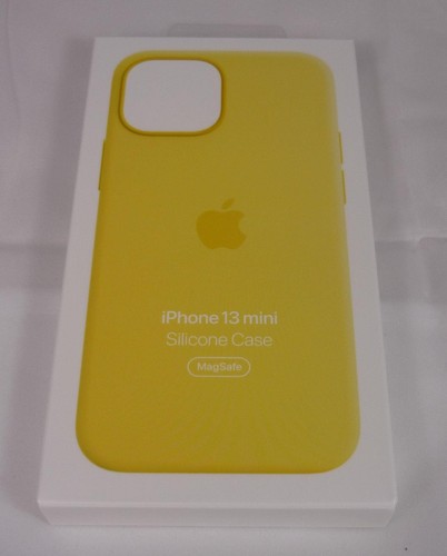 Véritable / Officiel Apple IPHONE 13 Mini Silicone Étui/Housse - Lemon Zest - - Photo 2 sur 9