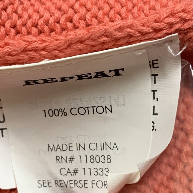 Repeat Easy Knit Open Front Duster Cardigan Coral Knit Sweater Cotton Women's S | eBay