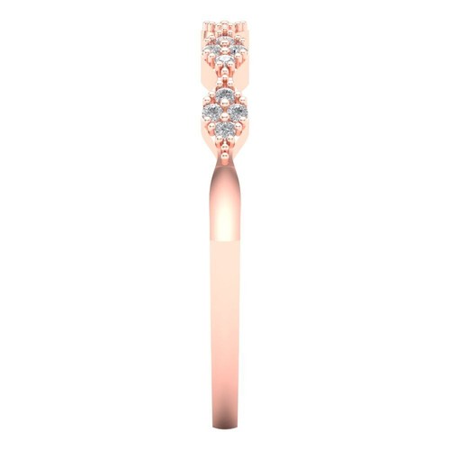 0.1 CT Zirconia Diamond Wedding Band for Women - 14K Rose Gold Eternity Ring - Picture 3 of 5