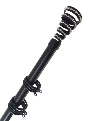 Juego de postes de cortina extensibles telescópicos Twirl Diamond 25-28 mm Holdback disponible - Imagen 2 de 7