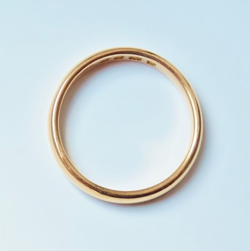 Feiner Vintage 22 kt Gold Ehering um 1930; UK Ringgröße: "O" - Bild 4 von 5