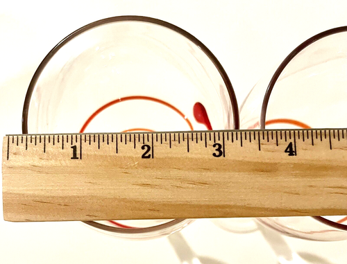 Pier 1 Swirline Glass Set Of 2 Orange Spiral Swirl Wine Water Glasses Retro 8”T - Picture 9 of 9