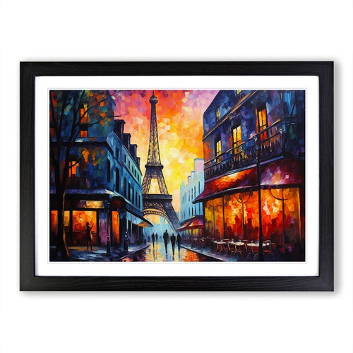 Eiffel Tower Art Deco Framed Canvas Wall Art Print Poster Picture, Home Decor - Picture 3 of 9