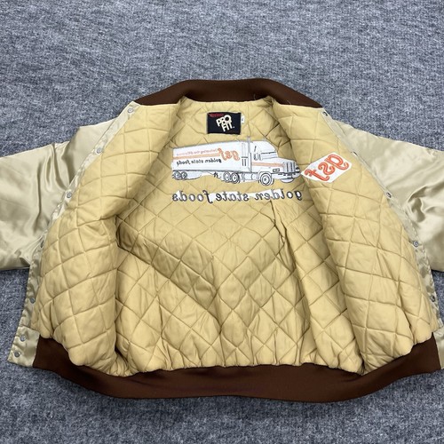 Golden State Food Jacket Mens Extra Large Gold Satin GSF Windbreaker King Louie - Picture 7 of 15