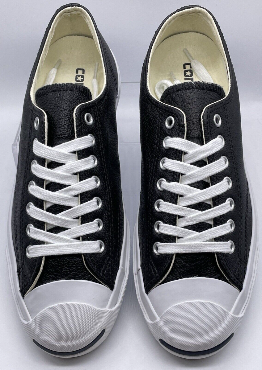 Converse Jack Purcell Leather Ox Black White Blue Sole 1S962 Size