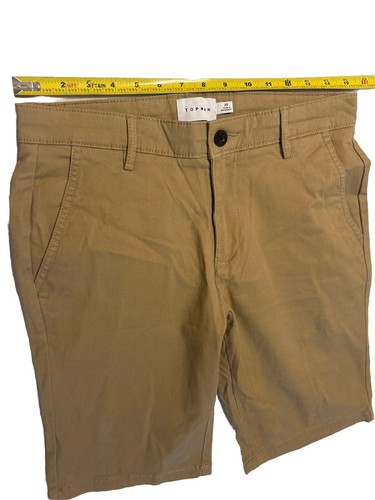 Topman Stretch Skinny Chino Shorts Mens Size 30 Tan, Zipper, New. Free Ship NWT - Picture 9 of 10