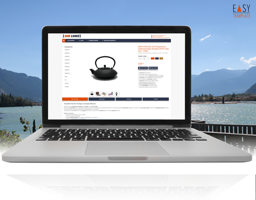Auktionsvorlage EBAYVORLAGE 2025 Responsive Template DFSTF dark blue + Editor - Bild 1 von 5