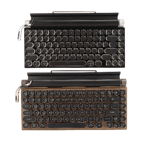 Keyboard 83 Keys Vintage Wireless Mechanical Keyboard with Metal Round Switch - 第 3/14 張圖片