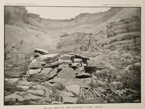 Impresión litográfica Zuni Pueblo Shrine Hal'on Kwa'ton Nuevo México 1904