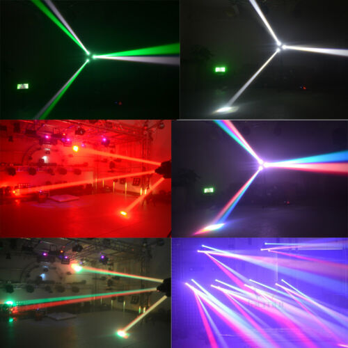 Unlimited Rotation Machine Party 3 Head Moving Beam DJ Lighting RGBW LED Stage - Picture 8 of 10