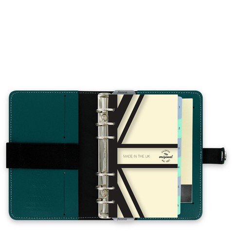 Filofax Personal Size The Original Organiser Diary Dark Aqua Leather 022382 Gift - Picture 3 of 9