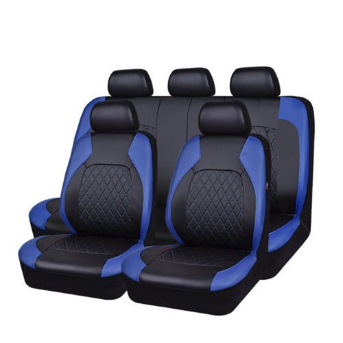 9 Pcs Set Front Rear Cushion PU Leather 5-Sits Car Seat Covers Full Interior - Bild 10 von 10