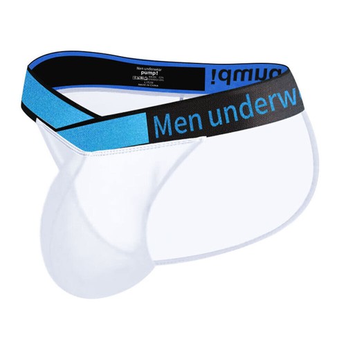 PUMP Men Sexy Underwear Transparent Ice Silk Briefs Bikini Underpants Jockstrap - Picture 26 of 27