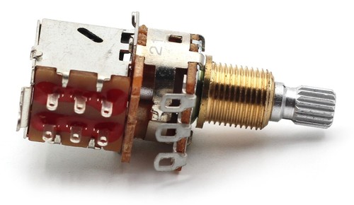 3x Bourns 250K Pot 3/8” Short Split Shaft Audio Taper Push/Pull DPDT - Picture 4 of 7