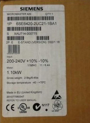 SIEMENS Frequency converter 6SE6420-2UC21-1BA1 6SE6 420-2UC21-1BA1 - Picture 2 of 3