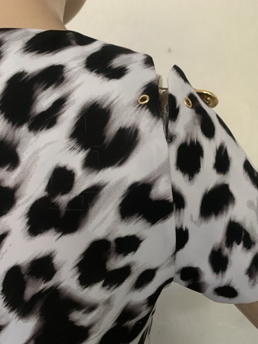 VERSUS VERSACE Medusa Gold Pin Leopard Shift Mini Dress UK 10 US 6 IT 42 RARE - Picture 18 of 24