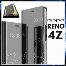 Cover Flip For OPPO RENO 4Z Case Book Black A Mirror 4 Z Clear View 360°