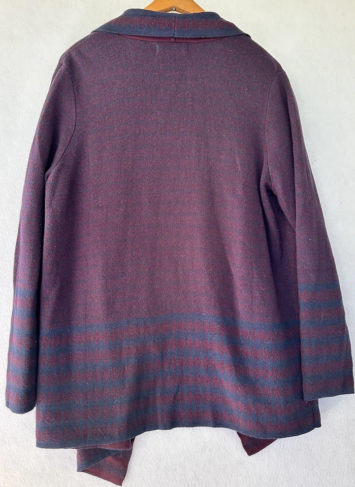 Cárdigan WinterSilks Mezcla Lana Peso Pesado Púrpura Asimétrico Para Mujer Talla L” Foto 2 de 3