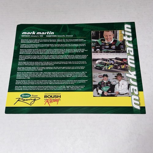 Mark Martin NASCAR HALL OF FAME signed #6 SCOTTS FORD F-150 TRUCK SERIES photo - Picture 2 of 2