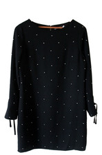 Mint Velvet Black Tunic Dress UK 10 Stud Detail Long Sleeve Lined NEW