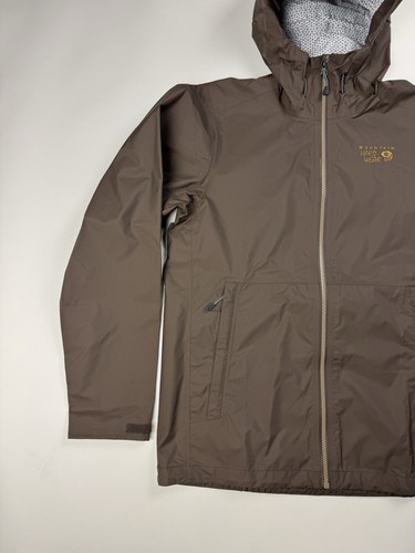Mountain Hardwear Zip Up Hooded Jacket Men’s Size Small Brown Hard Shell Rain - Picture 2 of 10