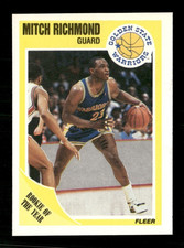 1989-90 Fleer NBA Rookie Card #56 Mitch Richmond Golden State Warriors RC HOF