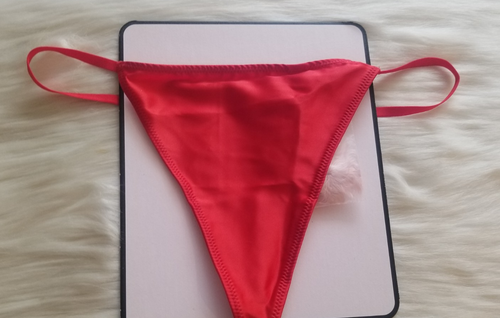 VICTORIA'S SECRET DREAM ANGELS SATINADO POMPÓN TANGA TANGA PANTY ROJO MEDIANO NUEVO CON ETIQUETAS - Imagen 14 de 14