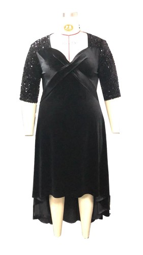 Ladies Plus Size V-Neck Sequin Swing Dress Cocktail Party XMAS Dresses Ball Gown - Picture 4 of 17