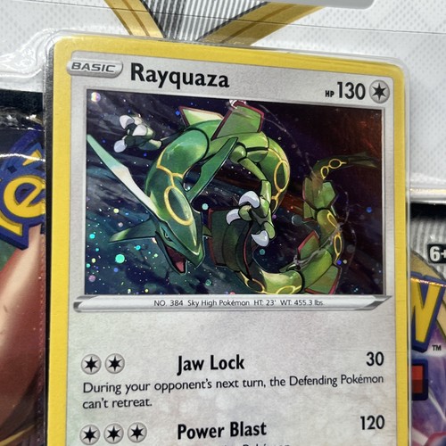 Pokemon TCG Sword Shield Rebel Clash 3 Booster Pack Blister Rayquaza Promo - Picture 3 of 4