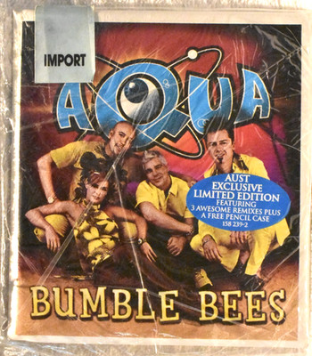 AQUA   BUMBLE BEES   AUST EXCLUSIVE LIMITED EDITION CD WITH PENCIL CASE - SEALED