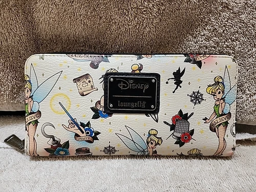 Loungefly Tinkerbell Tattoo Zip Around Wallet Disney