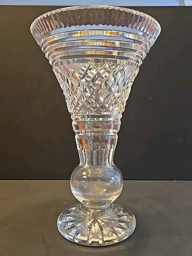 WATERFORD CRYSTAL GEORGIAN STRAWBERRY VASE 8 INCH Mint Condition Signed